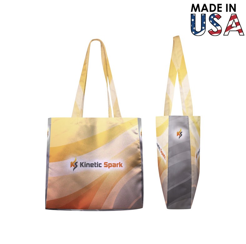 12x12x3 Full-Color Poly Canvas Tote with 3" Gusset